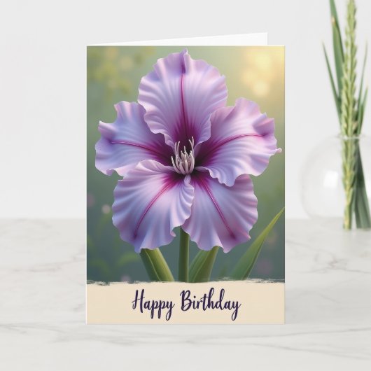 フクシアの花びらの誕生日カード カード (正面)