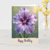 フクシアの花びらの誕生日カード カード (黄色い花)