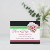 フクシアの花 ピンクとグリーンの結婚式 Save the Dates 招待状 (スタンド正面)