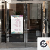 フクシアアクアマリンオパールデザインサービスメニュー ウィンドウサイン (オフィスドア)