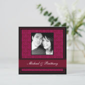 フクシアダマスク ウェディングエンゲージメント アナウンスメント 案内状 (スタンド正面)