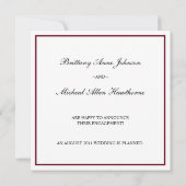 フクシアダマスク ウェディングエンゲージメント アナウンスメント 案内状 (裏面)