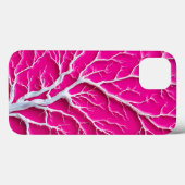 フクシアピンクの有機的な枝柄iPhoneケース 女性向け Case-Mate iPhoneケース (裏面 (横))