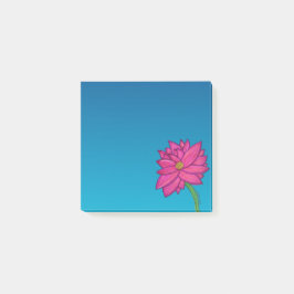 フクシアピンクの花のスクエアメモ ポストイット