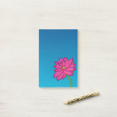 フクシアピンクの花の縦モチーフ ポストイット (デスク上)