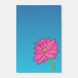 フクシアピンクの花の縦モチーフ ポストイット