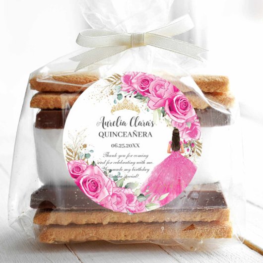 フクシアピンク フラワー プリンセス ゴールド キンセアニエラ XV ラウンドシール