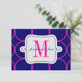 フクシアブルー モダンウェディングレセプション #2 エンクロージャーカード (スタンド正面)