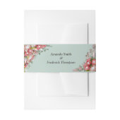 フクシアプロテアのグリーン&ゴールドエンベロープバンド 招待状ベリーバンド (正面例)