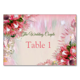 フクシアプロテアのテーブルカード - ブラッシュ＆ゴールド テーブルナンバー