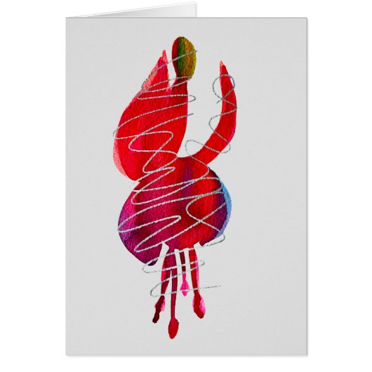 フクシア抽象水彩花 (正面)