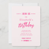 フクシア フラワーズ 誕生日パーティー ご招待 招待状 (裏面)
