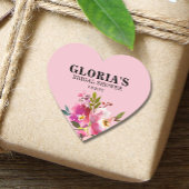 フクシア フラワーブライダルシャワー ハートステッカー ハートシール