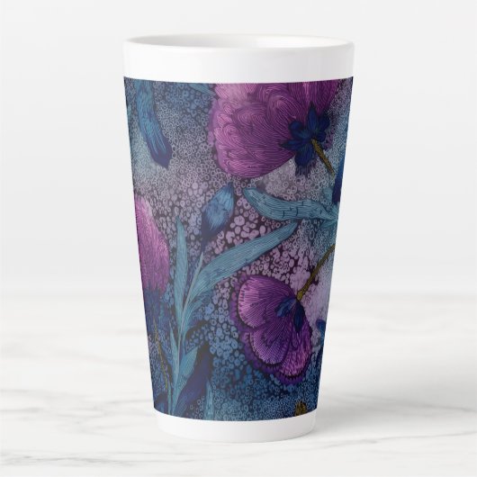 フクシア フラワー カフェラテマグ (正面)