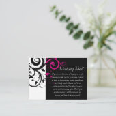 フクシア ブラック スワール ウィッシング ウェル ウェディング カード (スタンド正面)