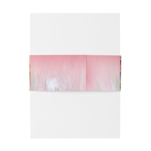 フクシア プロテアのブッシュとゴールドのエンベロープバンド 招待状ベリーバンド (裏面例)