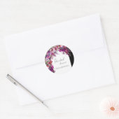 フクシア ラベンダー フラワーラック ブライダルシャワー ラウンドシール (封筒)