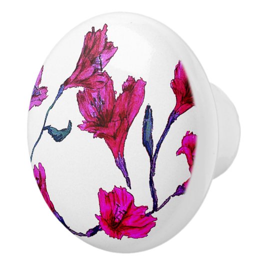 フクシャフローラ水色 セラミックノブ (右)