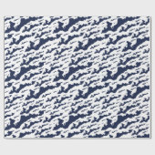 フクラシックィッシャーズアイランドロゴラッピング紙 – 海軍 ラッピングペーパー (フラット)