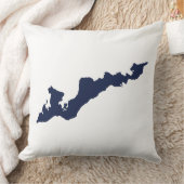 フクラシックィッシャーズ島のロゴ枕-海軍 クッション (ブランケット)