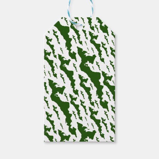 フクラシックィッシャー島ロゴギフトラベル – 緑 ギフトタグ (正面)