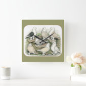 フクラシックリルピジョンサティネット スクエア壁時計 (ホーム)