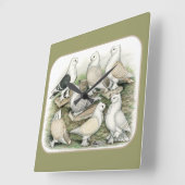 フクラシックリルピジョンサティネット スクエア壁時計 (傾斜)