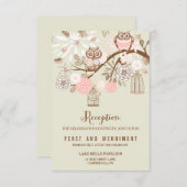 フクロウあなたが必要とするラブピンクフクロズ披露宴カード エンクロージャーカード (正面/裏面)