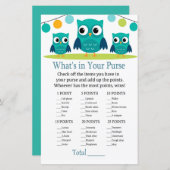 フクロウあなたの財布ゲームのベビーシャワーの中に何がある (正面/裏面)