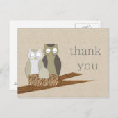 フクロウありがとう ポストカード (正面/裏面)