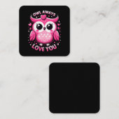 フクロウいつも愛する – バレンタインデー スクエア名刺 (正面/裏面)