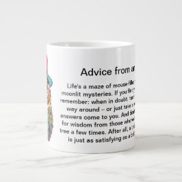 フクロウおもしろいのアドバイス ジャンボコーヒーマグカップ