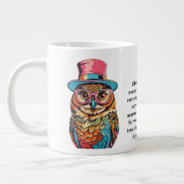 フクロウおもしろいのアドバイス ジャンボコーヒーマグカップ
