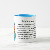 フクロウおもしろいのアドバイス マグカップ (中央)