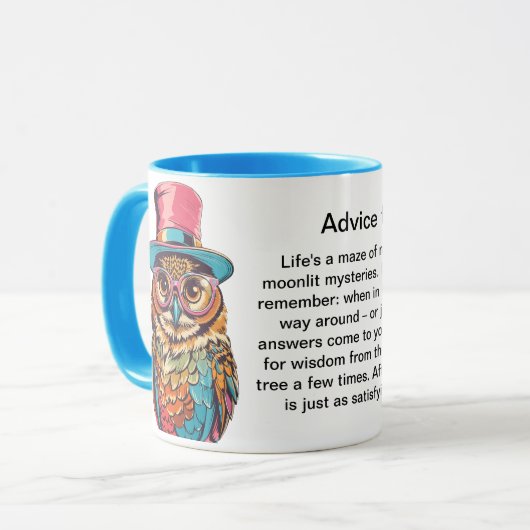 フクロウおもしろいのアドバイス マグカップ (正面左)
