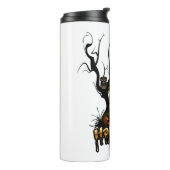 フクロウおもしろいのハロウィーンカボチャ タンブラー (回転左)