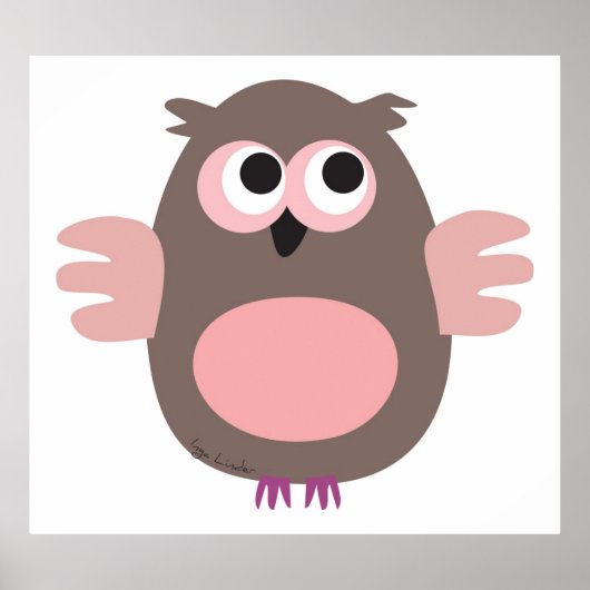 フクロウおもしろいのポスター ポスター (正面)