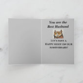 フクロウおもしろいの夫の40周年誰が好き？ カード (内部)