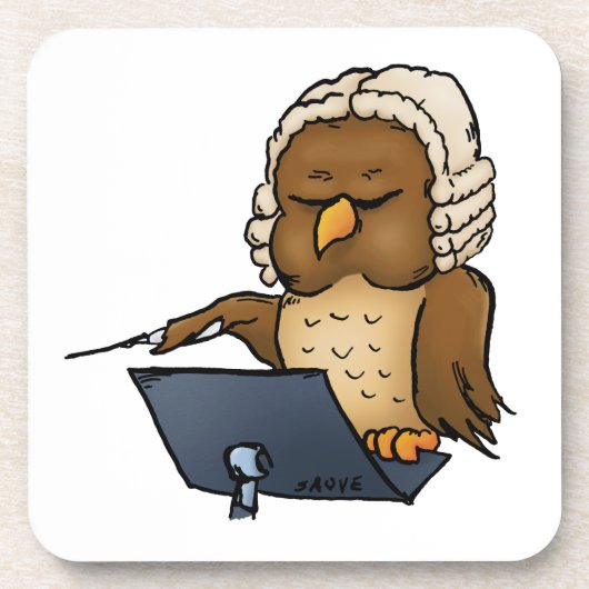 フクロウおもしろいの導体漫画 コースター (正面)