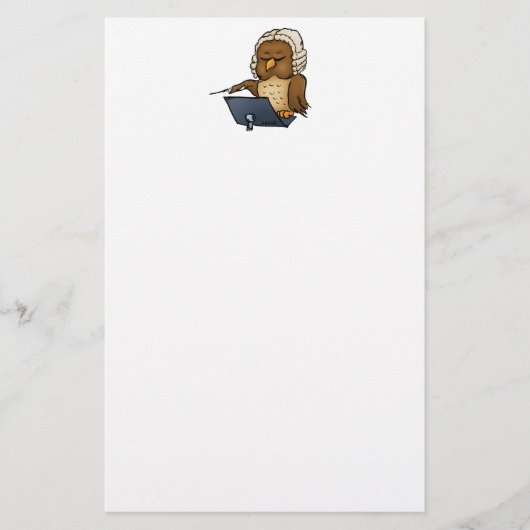 フクロウおもしろいの導体漫画 便箋 (正面)