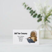 フクロウおもしろいの導体漫画 名刺 (スタンド正面)