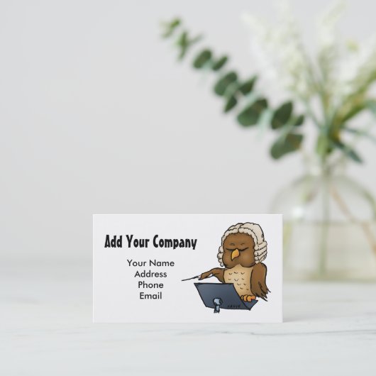 フクロウおもしろいの導体漫画 名刺 (スタンド正面)