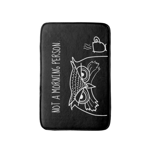 フクロウおもしろいの皮肉な引用文ではなく、朝の人 バスマット (正面縦)