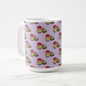 フクロウおもしろいイースターエッグ狩りパターン コーヒーマグカップ (正面左)