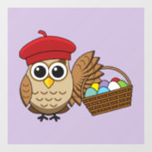 フクロウおもしろいイースターエッグ狩り ウィンドウサイン (シート)