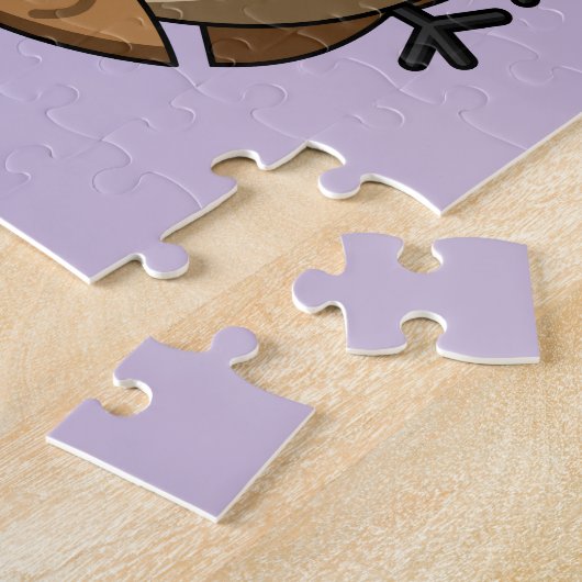 フクロウおもしろいイースターエッグ狩り |カスタマイズ ジグソーパズル (側面)