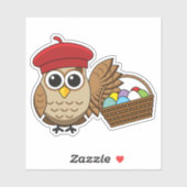 フクロウおもしろいイースターエッグ狩り シール (シート)