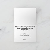 フクロウおもしろいオティシャングリーティングカード カード (内部)