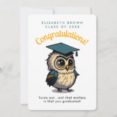 フクロウおもしろいオレンジキッズ卒業新学期 (正面)