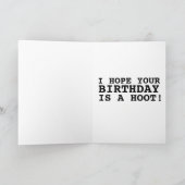 フクロウおもしろいキュート誕生日カード カード (内部)